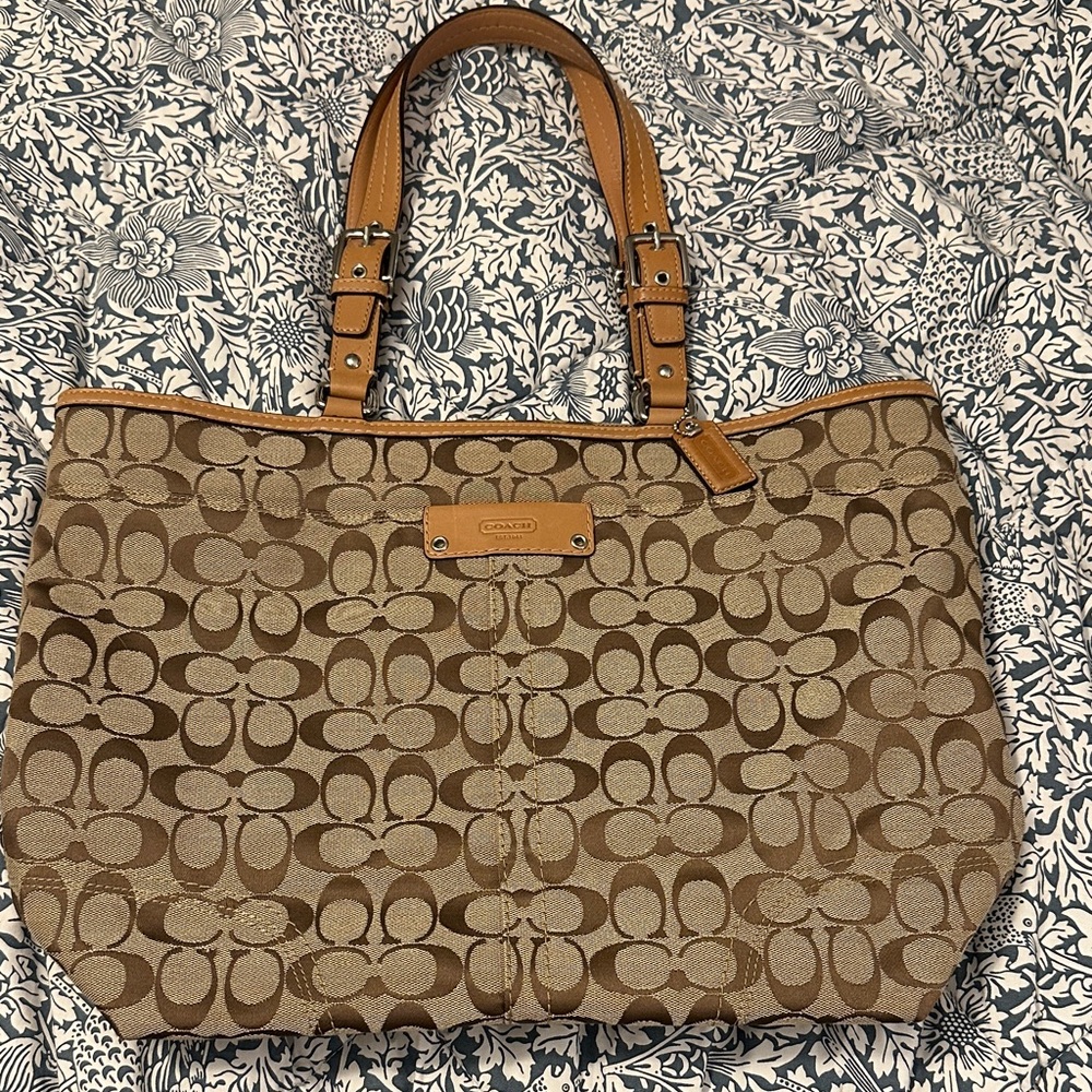 Coach Brown Signature Tote Bag